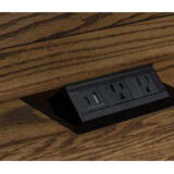 Rough Sawn Platform Bed with USB Port with Power Strip Pop Up