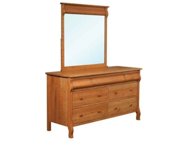 Amish Pierre Seven Drawer Dresser with Mirror