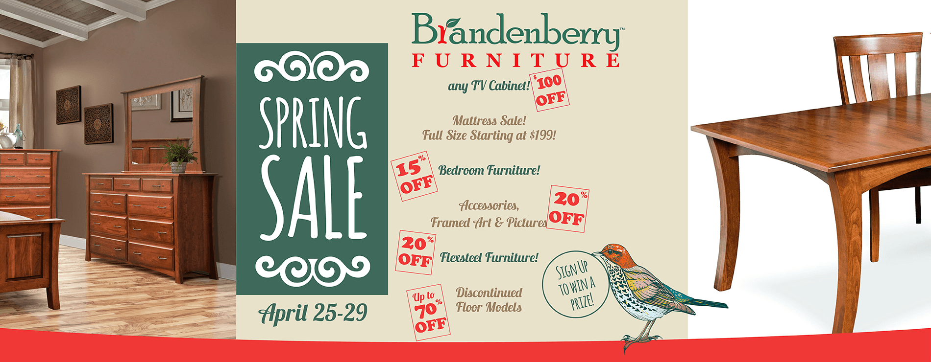Brandenberry Spring Amish Furniture Sale 2019